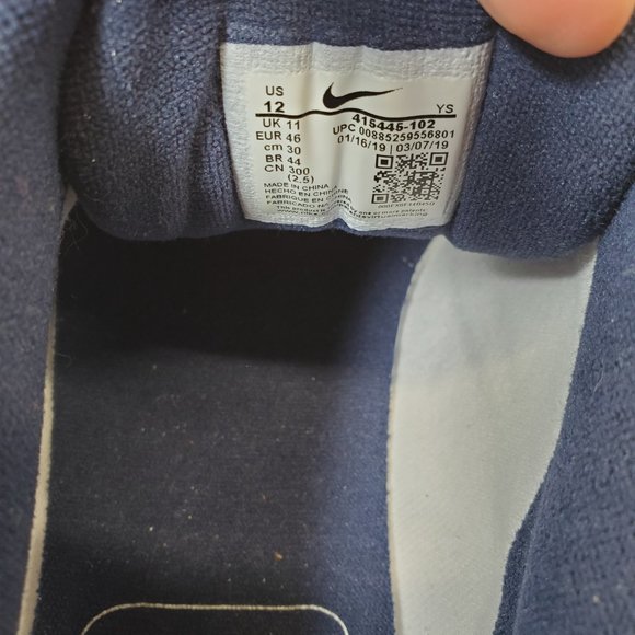 Nike Air Monarch IV Shoes White Silver Blue 415445-102 Men's 12 *LEFT SHOE ONLY* - Picture 8 of 10